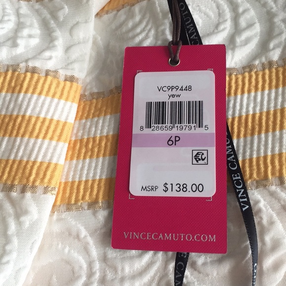 Vince Camuto Petite Metallic Stripe Brocade Dress - Picture 2 of 8